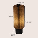Orion 15.75" Modern Minimalist Paper Pleated Column Accent LED Table Lamp