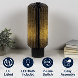 Orion 15.75" Modern Minimalist Paper Pleated Column Accent LED Table Lamp