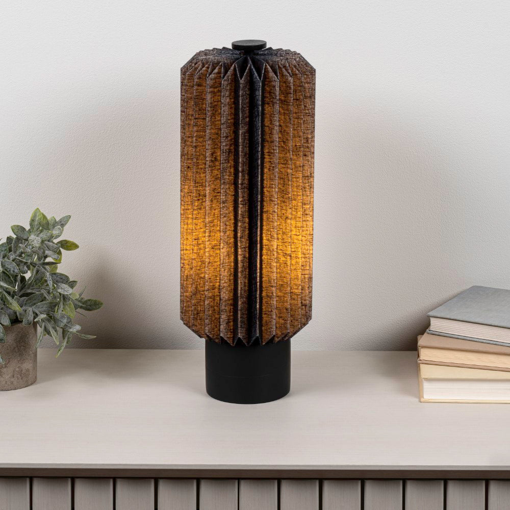 Orion 15.75" Modern Minimalist Paper Pleated Column Accent LED Table Lamp
