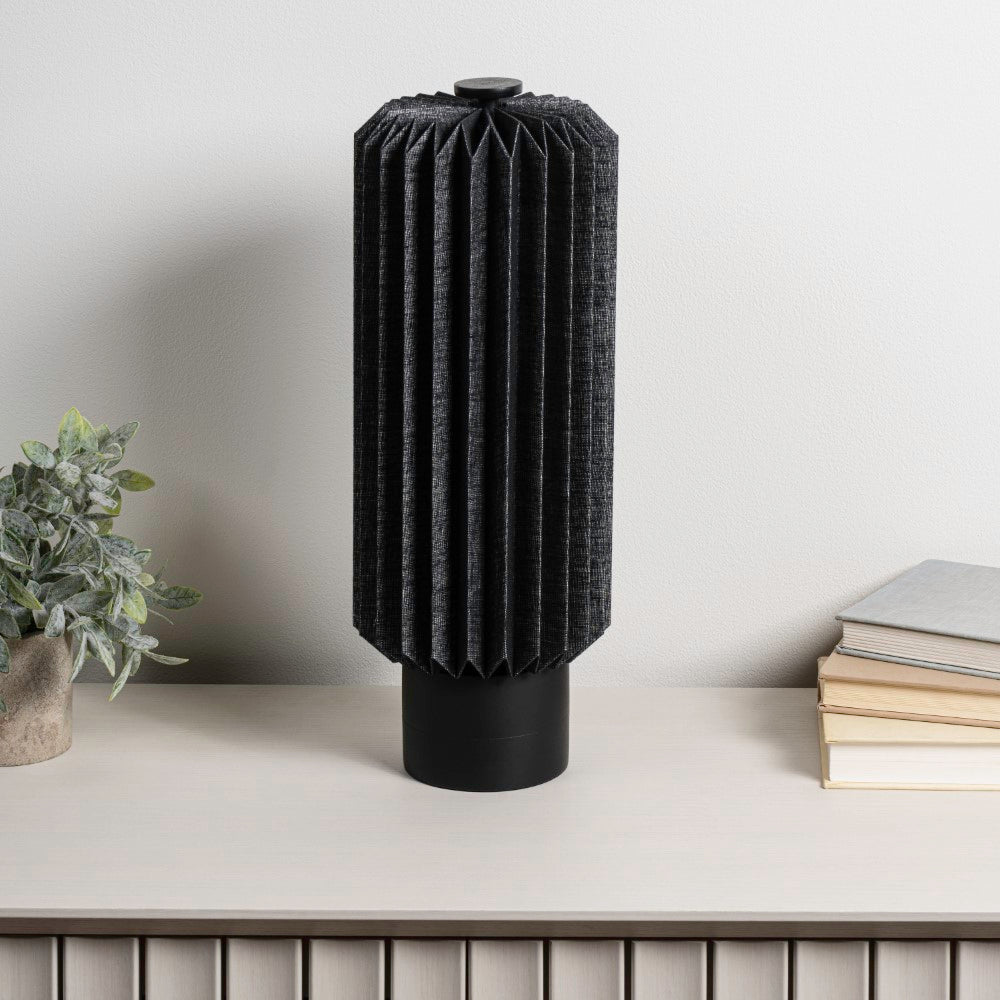 Orion 15.75" Modern Minimalist Paper Pleated Column Accent LED Table Lamp