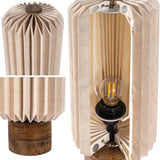 Orion 15.75" Modern Minimalist Paper Pleated Column Accent LED Table Lamp