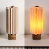 Orion 15.75" Modern Minimalist Paper Pleated Column Accent LED Table Lamp