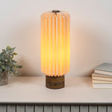 Orion 15.75" Modern Minimalist Paper Pleated Column Accent LED Table Lamp
