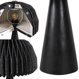 Eclipse 16" Modern Minimalist Paper Pleated Shade Mushroom Accent LED Table Lamp