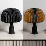 Eclipse 16" Modern Minimalist Paper Pleated Shade Mushroom Accent LED Table Lamp