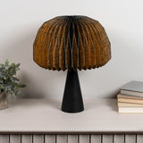 Eclipse 16" Modern Minimalist Paper Pleated Shade Mushroom Accent LED Table Lamp