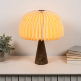 Eclipse 16" Modern Minimalist Paper Pleated Shade Mushroom Accent LED Table Lamp
