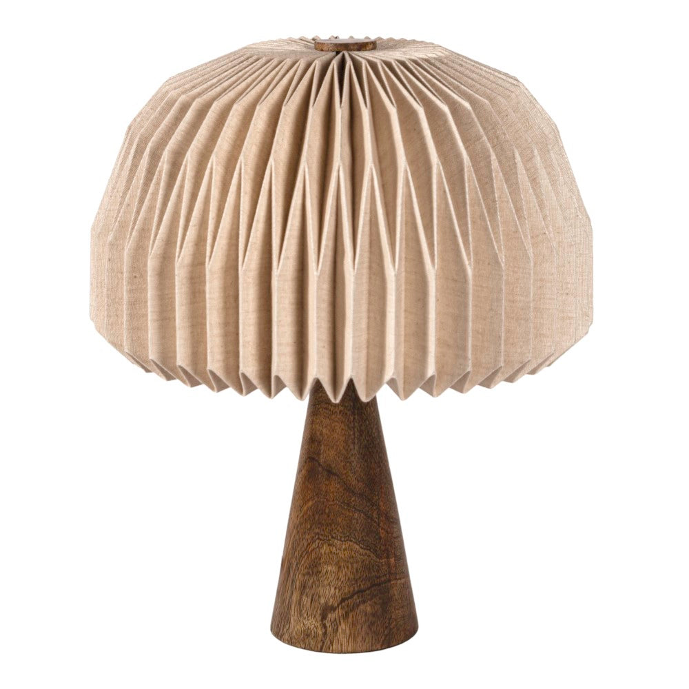 Eclipse 16" Modern Minimalist Paper Pleated Shade Mushroom Accent LED Table Lamp