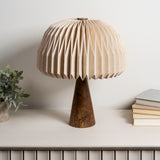 Eclipse 16" Modern Minimalist Paper Pleated Shade Mushroom Accent LED Table Lamp