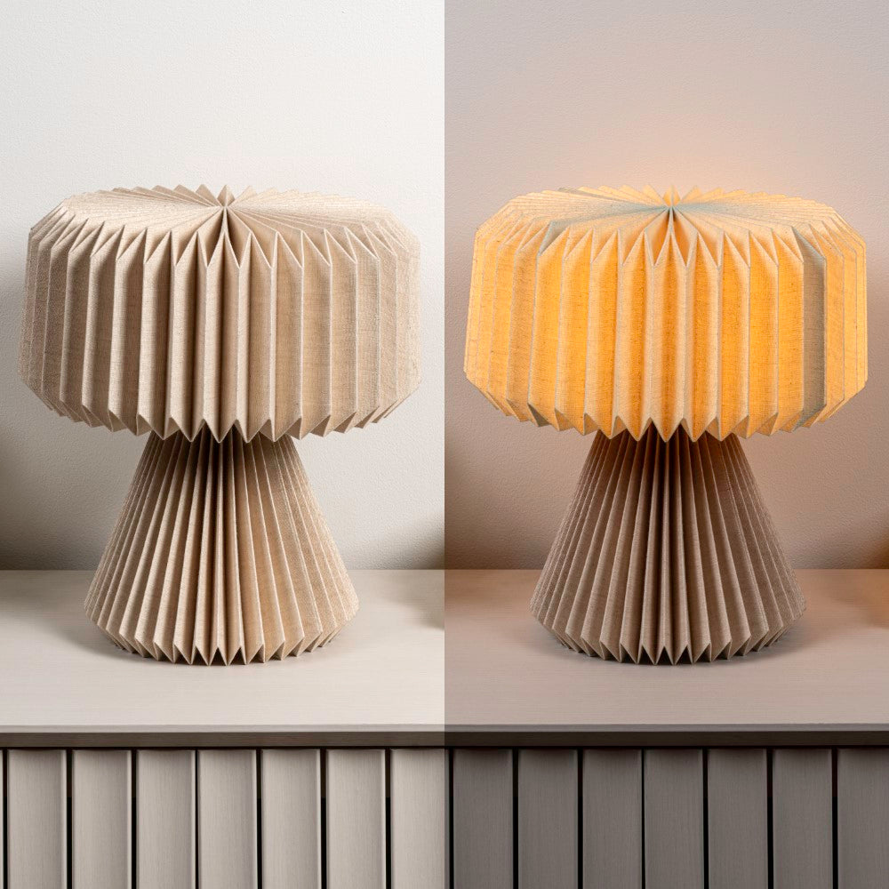 Selene 12.8" Modern Art Deco Paper Pleated Shade Accent LED Table Lamp