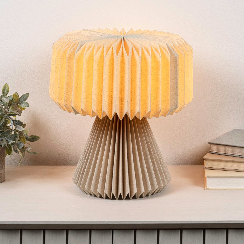 Selene 12.8" Modern Art Deco Paper Pleated Shade Accent LED Table Lamp