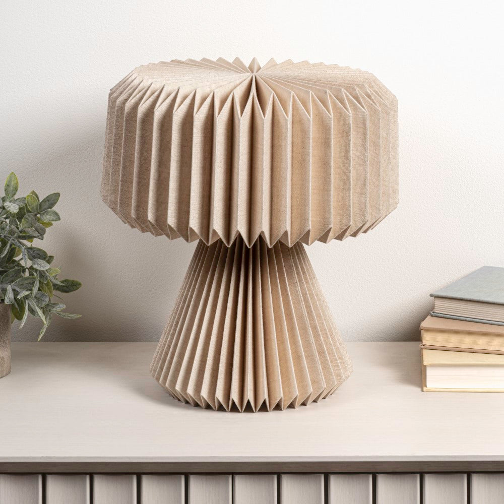 Selene 12.8" Modern Art Deco Paper Pleated Shade Accent LED Table Lamp