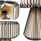 Selene 12.8" Modern Art Deco Paper Pleated Shade Accent LED Table Lamp