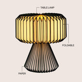 Selene 12.8" Modern Art Deco Paper Pleated Shade Accent LED Table Lamp