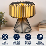 Selene 12.8" Modern Art Deco Paper Pleated Shade Accent LED Table Lamp