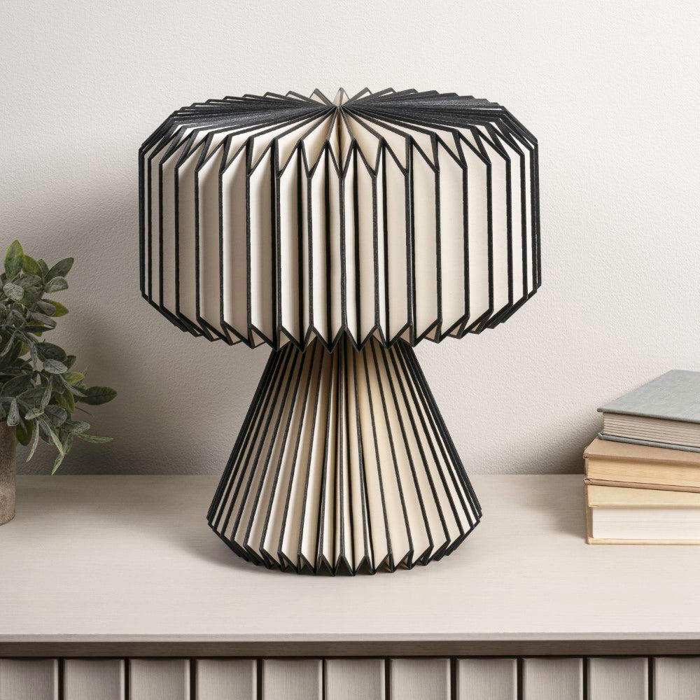 Selene 12.8" Modern Art Deco Paper Pleated Shade Accent LED Table Lamp