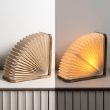 Stag Modern Art Deco Paper Half Pleated Fan LED Table Lamp