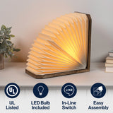 Stag Modern Art Deco Paper Half Pleated Fan LED Table Lamp