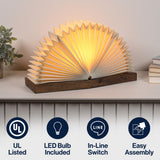 Stag Modern Art Deco Paper Half Pleated Fan LED Table Lamp