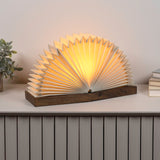 Stag Modern Art Deco Paper Half Pleated Fan LED Table Lamp