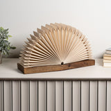 Stag Modern Art Deco Paper Half Pleated Fan LED Table Lamp