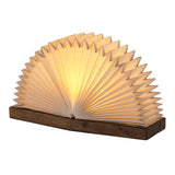 Stag Modern Art Deco Paper Half Pleated Fan LED Table Lamp