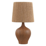 Luxelle 23" Rustic Farmhouse Resin/Metal Gourd LED Table Lamp with Paper Rope Shade