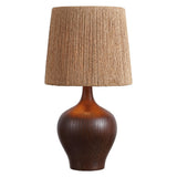 Luxelle 23" Rustic Farmhouse Resin/Metal Gourd LED Table Lamp with Paper Rope Shade