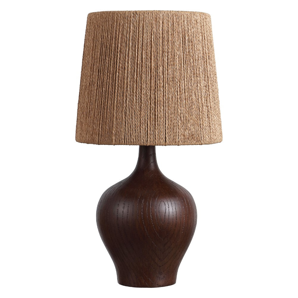 Luxelle 23" Rustic Farmhouse Resin/Metal Gourd LED Table Lamp with Paper Rope Shade