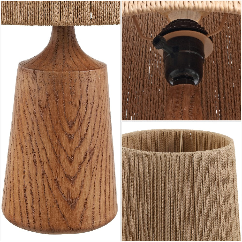 Vionel 22.25" Classic Cottage Tapered Resin/Metal LED Table Lamp with Paper Rope Shade