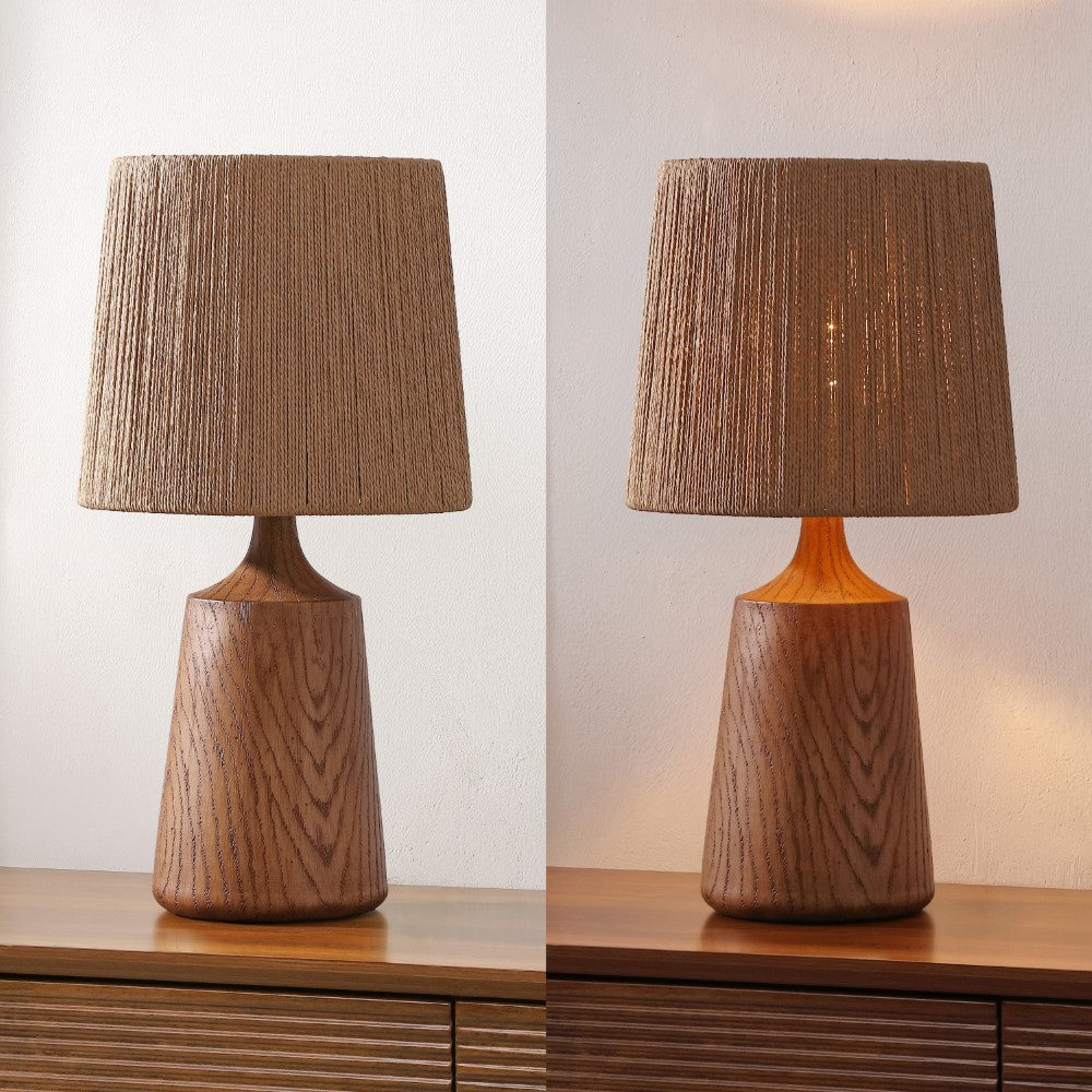 Vionel 22.25" Classic Cottage Tapered Resin/Metal LED Table Lamp with Paper Rope Shade