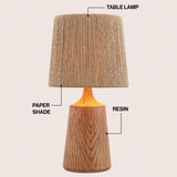 Vionel 22.25" Classic Cottage Tapered Resin/Metal LED Table Lamp with Paper Rope Shade
