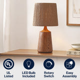Vionel 22.25" Classic Cottage Tapered Resin/Metal LED Table Lamp with Paper Rope Shade