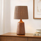 Vionel 22.25" Classic Cottage Tapered Resin/Metal LED Table Lamp with Paper Rope Shade