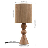 Soveya Taper 23.5" Rustic Cottage Resin/Metal LED Table Lamp with Paper Rope Shade