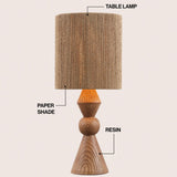 Soveya Taper 23.5" Rustic Cottage Resin/Metal LED Table Lamp with Paper Rope Shade