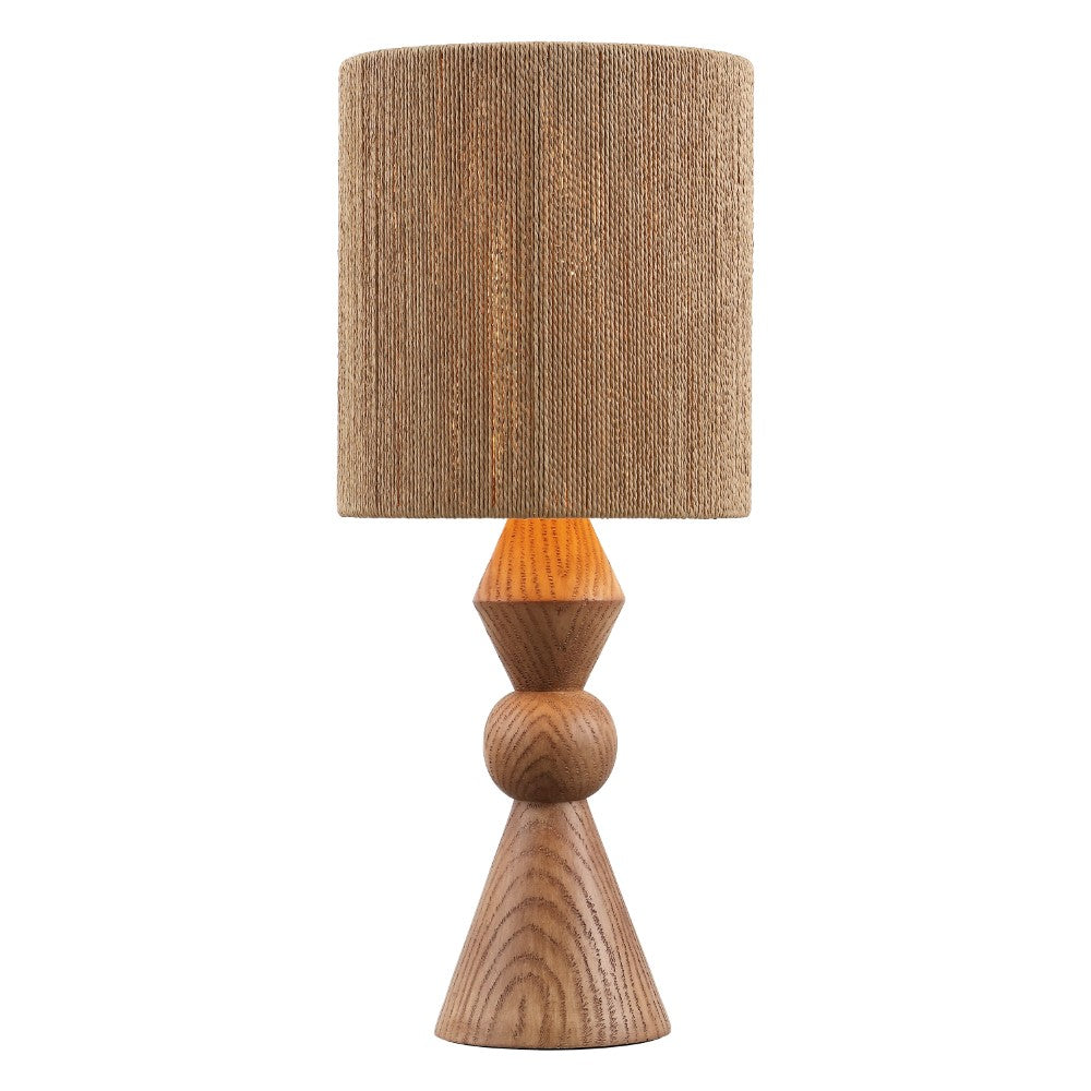 Soveya Taper 23.5" Rustic Cottage Resin/Metal LED Table Lamp with Paper Rope Shade