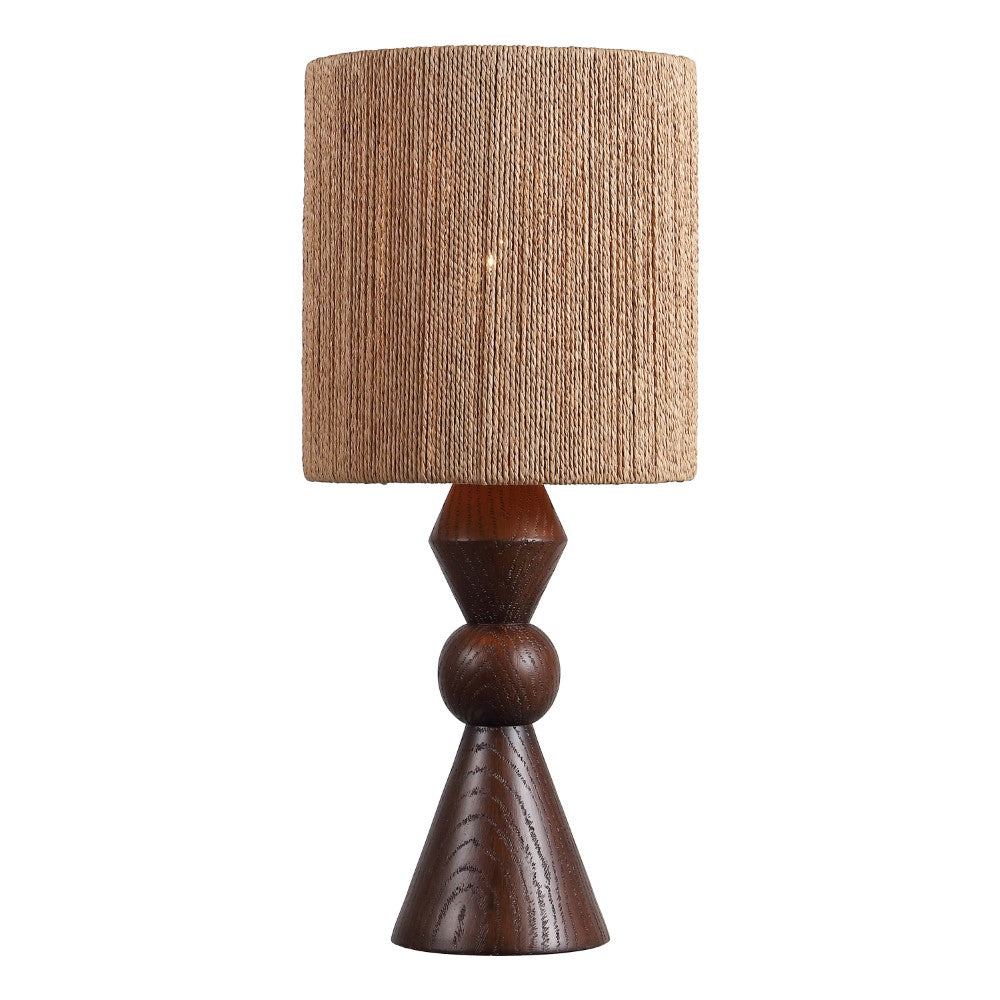 Soveya Taper 23.5" Rustic Cottage Resin/Metal LED Table Lamp with Paper Rope Shade