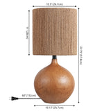 Selora 22.75" Rustic Bohemian Resin/Metal Round Table Lamp with Paper Rope Shade