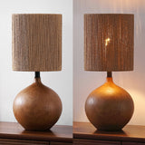 Selora 22.75" Rustic Bohemian Resin/Metal Round Table Lamp with Paper Rope Shade