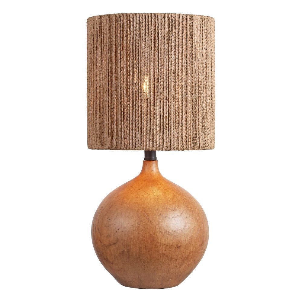 Selora 22.75" Rustic Bohemian Resin/Metal Round Table Lamp with Paper Rope Shade