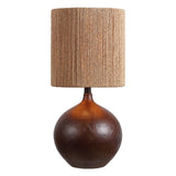 Selora 22.75" Rustic Bohemian Resin/Metal Round Table Lamp with Paper Rope Shade