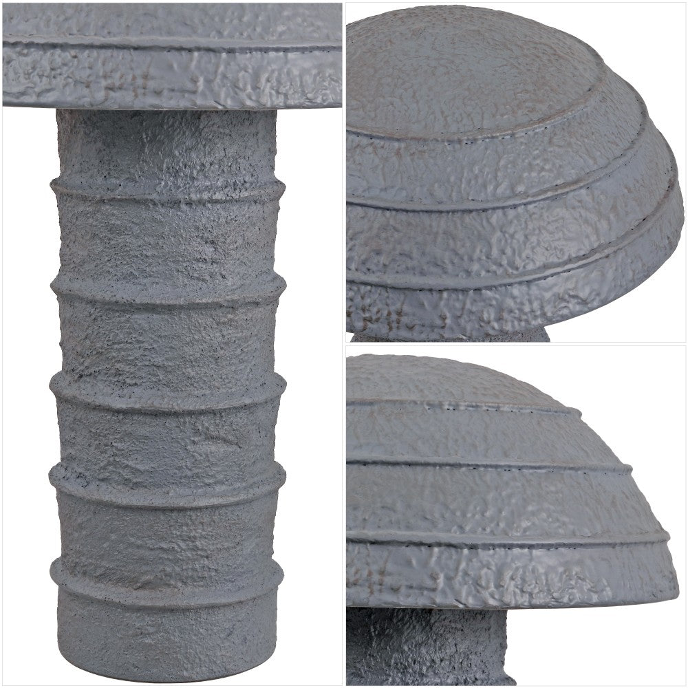 Cremini 17.5" Modern Minimalist Plaster-Look Ribbed Mushroom Resin Cylinder LED Table Lamp