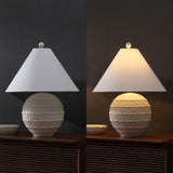 Elynt 21" Coastal Cottage Textured Resin/Metal Ridged LED Table Lamp