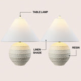 Elynt 21" Coastal Cottage Textured Resin/Metal Ridged LED Table Lamp