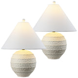 Elynt 21" Coastal Cottage Textured Resin/Metal Ridged LED Table Lamp