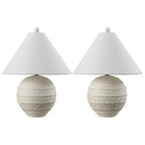 Elynt 21" Coastal Cottage Textured Resin/Metal Ridged LED Table Lamp