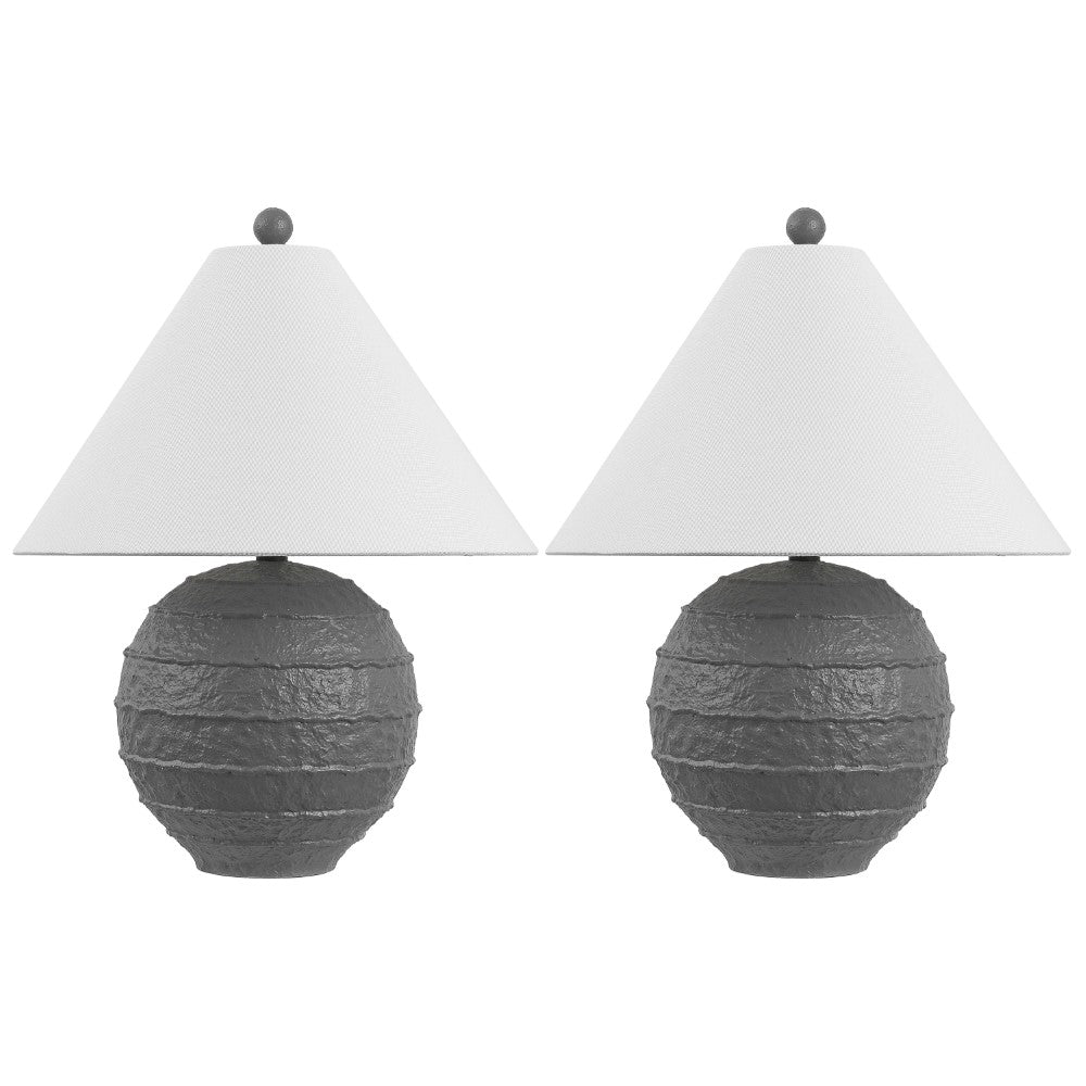 Elynt 21" Coastal Cottage Textured Resin/Metal Ridged LED Table Lamp