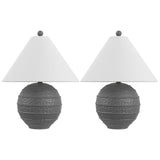 Elynt 21" Coastal Cottage Textured Resin/Metal Ridged LED Table Lamp
