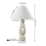 Trevolux 28" Organic Minimalist Textured Resin/Metal Stacked LED Table Lamp